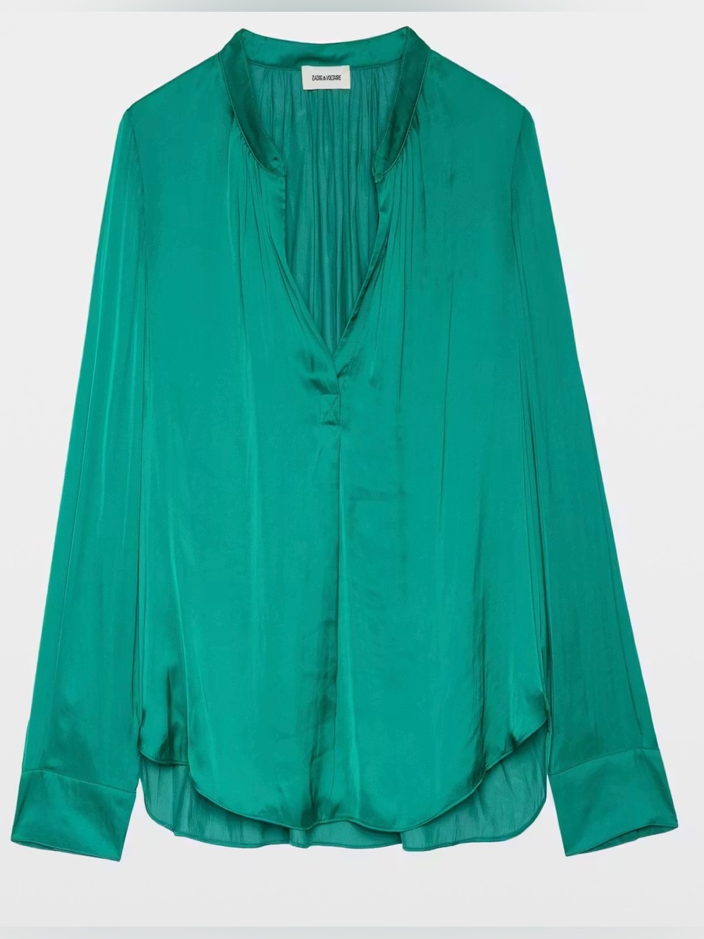 Zadig & Voltaire Tink Satin Blouse Emeraude | Size XS - Picture 12 of 12